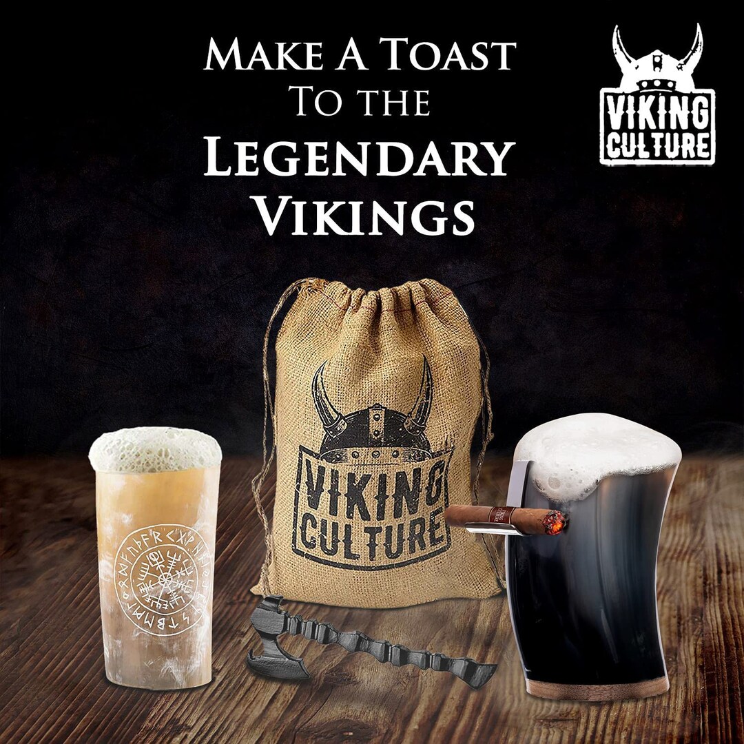 Cuerno vikingo premium para beber con soporte Viking Vibes by Loop Taza de  cerveza de cuerno