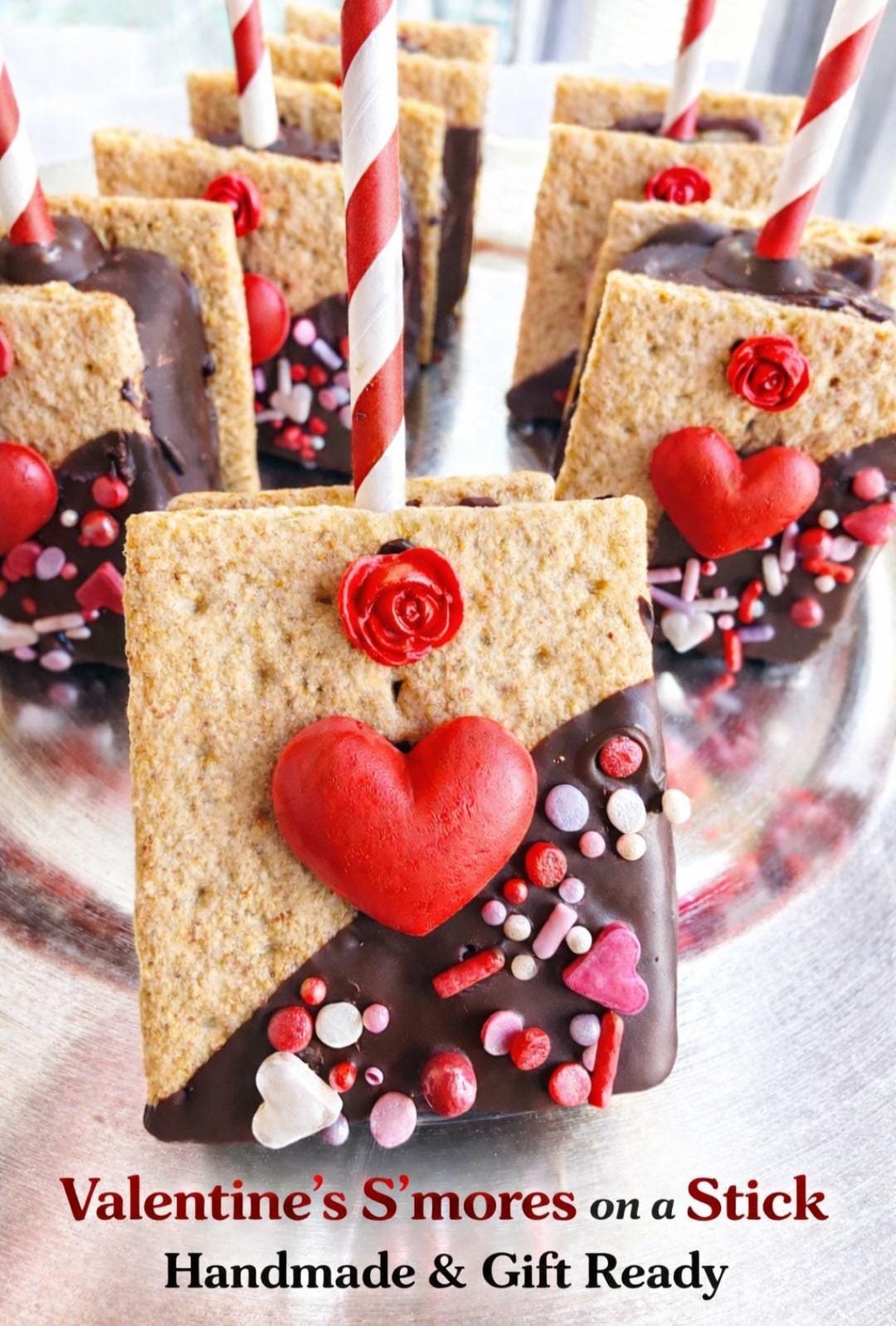 Valentine’s S’mores on a Stick | Chocolate Dipped S’mores Treats ...