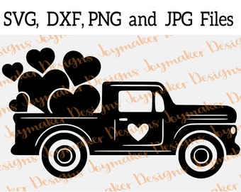 LKW SVG Herzen, DXF, Valentine Truck SVG, Liebe, Design, Liebe Zeichen, Clipart, ClipArt, Grafik, schneiden Datei, Png-Datei, Cricut, Silhouette