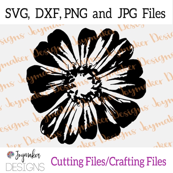 Flower SVG, DXF, PNG, Zinnia, Design, Flower Sign, Flower Clipart, Clip Art, Graphic, Cutting Files, Png Files, Cricut, Silhouette, Svg, Art