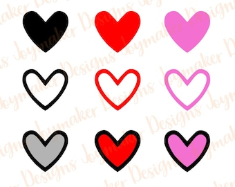 Simple Hearts SVG, Heart shape, Valentine's, Love, Design, Clipart, Clip Art, Graphic, Svg Files, Png Files, Pdf File, Cricut, Cut File, JPG