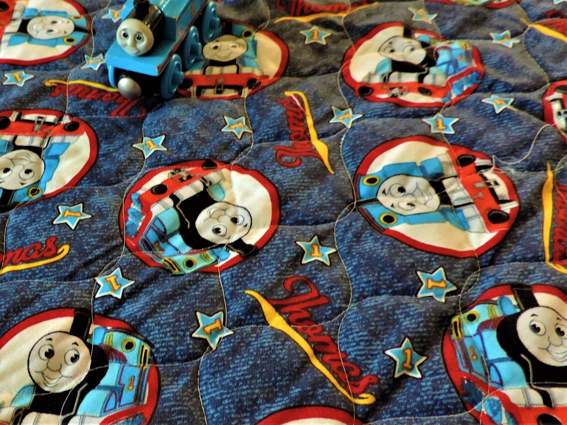 Thomas the Train Baby Blanket/quilt Cotton With Satin Trim Etsy