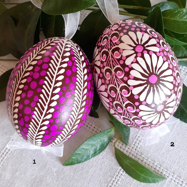 Easter egg (1 pc) | Real hen egg hand decorated by batik method | Different colors | Batik eggs | Decorative batik eggs | Batik ornament