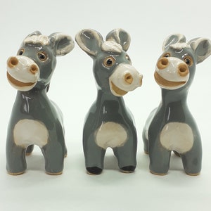 Ceramic donkey (1pc) | Hand-formed hand-painted | Ceramic sculpture | Miniature | Decorative figurine | Ceramic figurine | Animal sculpture