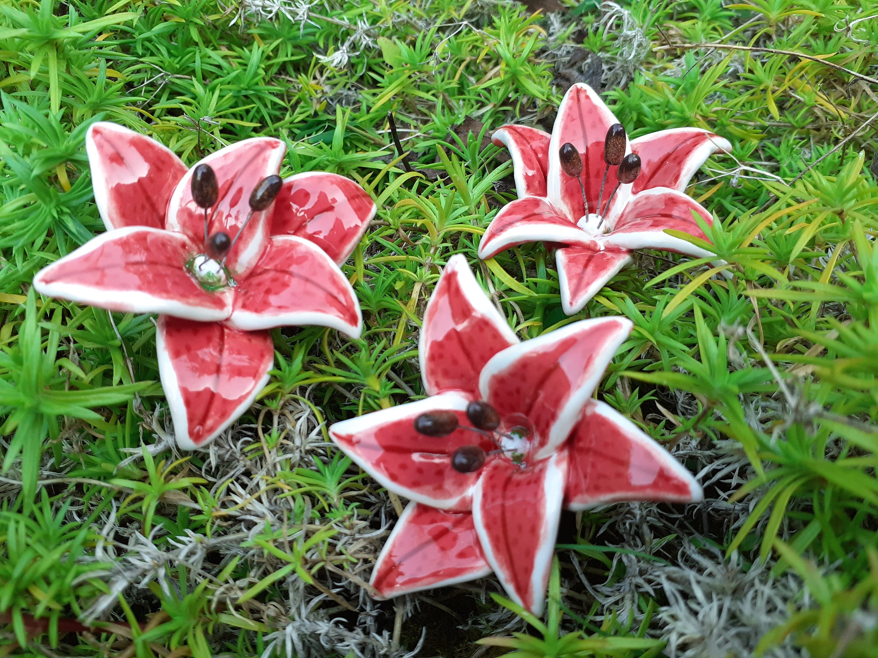 Ceramic Lily on Floristic Wire (1 Pc) | Ceramic Lilium