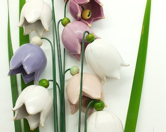 Decorative ceramic flowers (1 pc) | Bellflowers | Herebells | Bluebell | Tulip | Different colors | Gift or home and garden decoration!