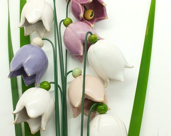 Decorative ceramic flowers (1 pc) | Bellflowers | Herebells | Bluebell | Tulip | Different colors | Gift or home and garden decoration!