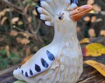 Ceramic eurasian hoopoe (whistle) | Hand-formed and hand-painted | Ceramic sculpture | Ceramic bird | Decorative figurine | Ceramic figurines