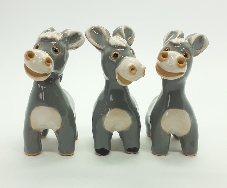 Ceramic Donkey Handformed and Handpainted Ceramic Etsy