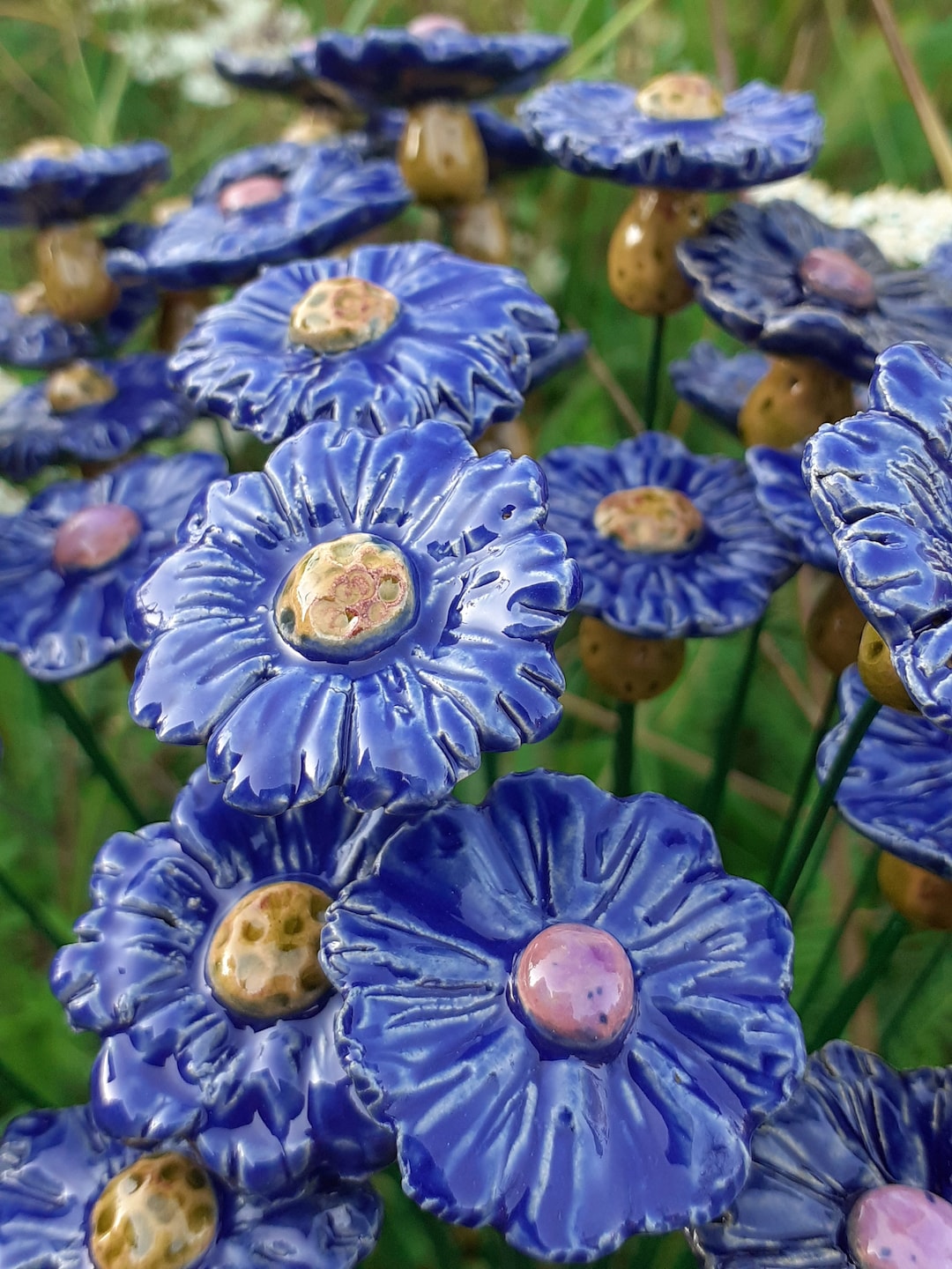 Decorative Ceramic Flowers (1 Pc) Cornflower Bachelor's Button