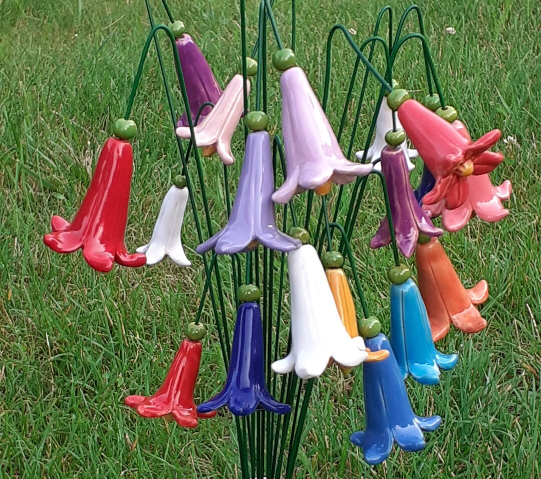 Decorative Ceramic Flowers (1 Pc) Bellflowers Herebells Bluebell