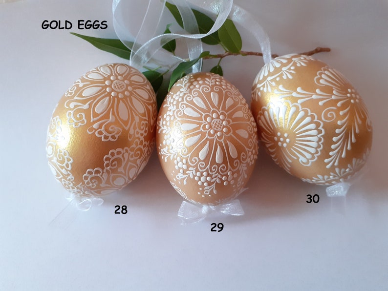 Easter egg 1 pc Real hen egg hand decorated by wax with white pigment Different colors Easter gift Easter decorations image 10