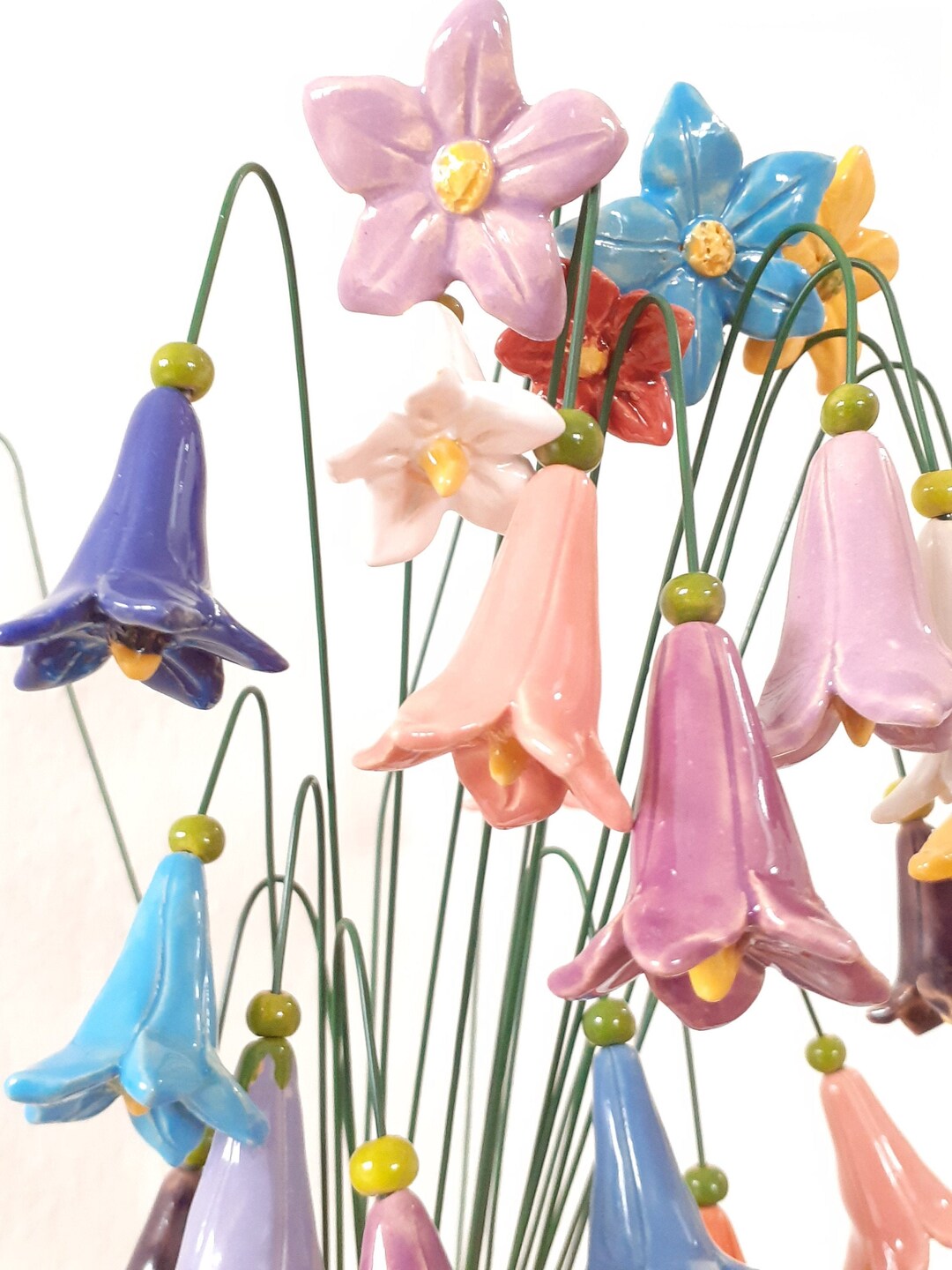 Decorative Ceramic Flowers 1pc Bellflowers Herebells Etsy UK