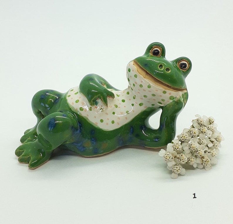 tiny ceramic frog