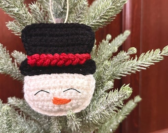 PATTERN Crochet Snowman Ornament pattern, Kid Friendly Amigurumi Santa Ornament, Ragdoll Crochet Snowman, Crochet Snowman Christmas Ornament
