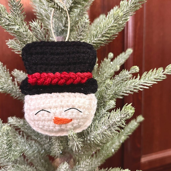 PATTERN Crochet Snowman Ornament pattern, Kid Friendly Amigurumi Santa Ornament, Ragdoll Crochet Snowman, Crochet Snowman Christmas Ornament