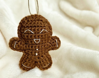 PATTERN Crochet Gingerbread Ornament pattern, Kid Friendly Amigurumi Gingerbread Man Ornament, Ragdoll Christmas Crochet Gingerbread Man