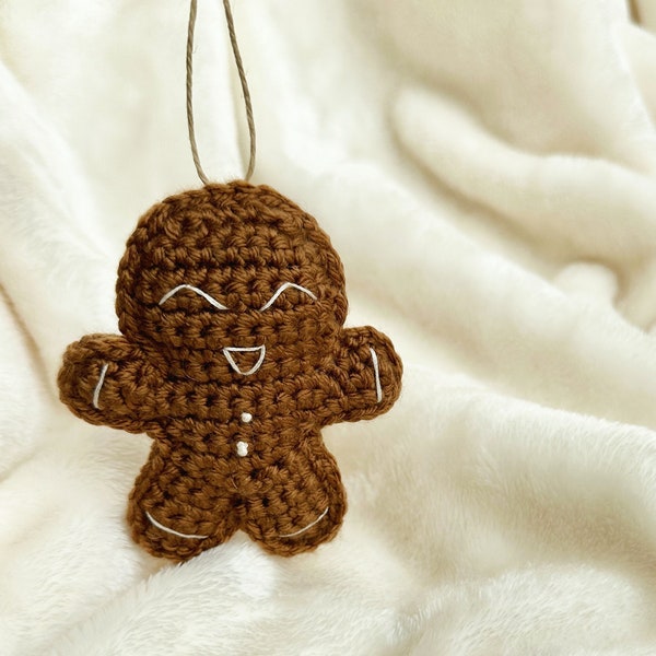 PATTERN Crochet Gingerbread Ornament pattern, Kid Friendly Amigurumi Gingerbread Man Ornament, Ragdoll Christmas Crochet Gingerbread Man