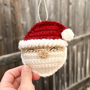Padrão de enfeite de Papai Noel de crochê, enfeite de Papai Noel Amigurumi adequado para crianças, Papai Noel de crochê Ragdoll, enfeite de Natal de Papai Noel de crochê
