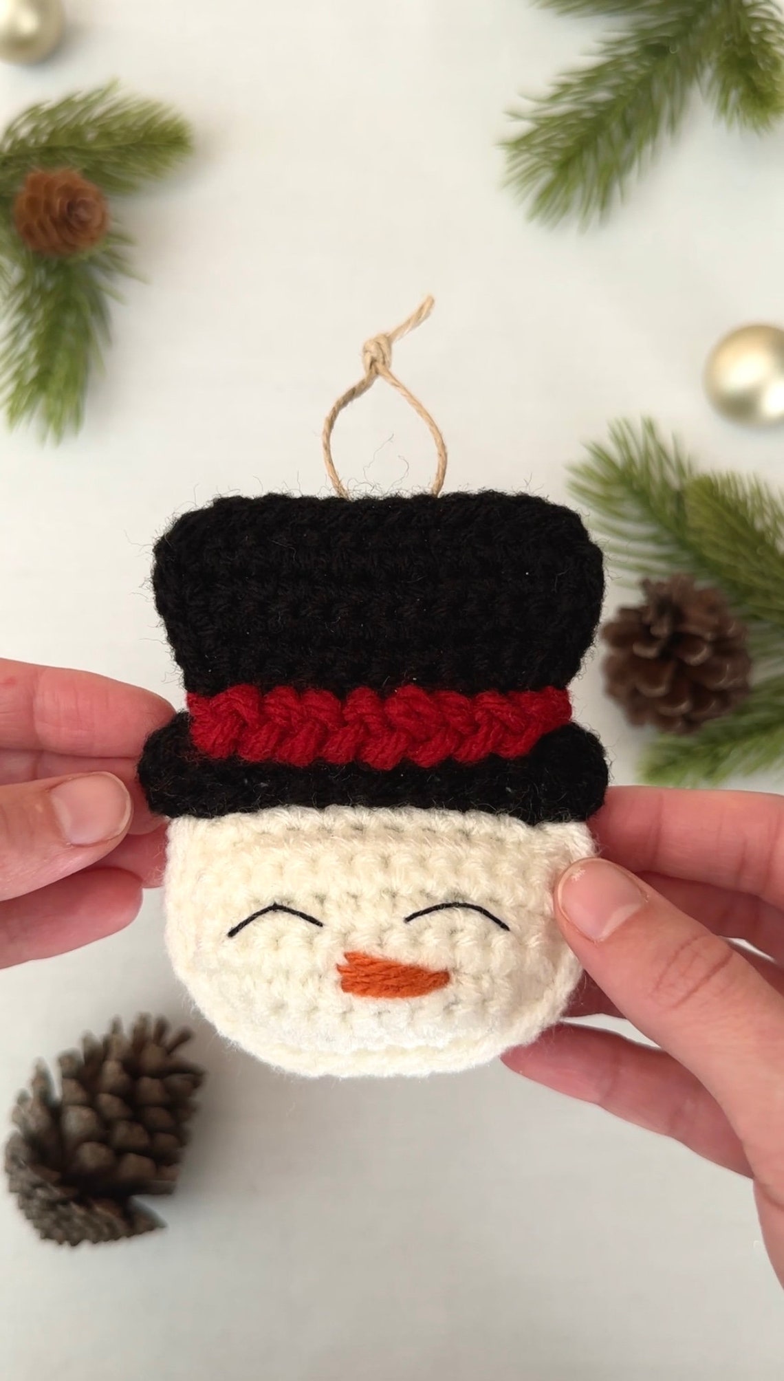 PATTERN Crochet Snowman Ornament Pattern, Kid Friendly Amigurumi Santa ...