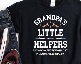 Grandpa Sweatshirt/ Custom Grandpa Tools Gift/ Grandpa's Little Helpers/ Fun Grandpa Hoodie