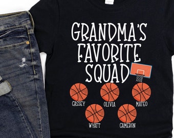 Camiseta de baloncesto para abuela/Bonito regalo de baloncesto para abuela/Equipo favorito de la abuela/Regalo de baloncesto personalizado para abuela