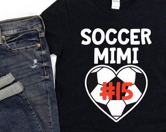 Camiseta de Mimi de fútbol personalizada / Regalo de camiseta de fútbol de Mimi / Mimi de fútbol / Camiseta de día de juego de fútbol personalizada linda / Camiseta de Mimi de corazón de balón de fútbol
