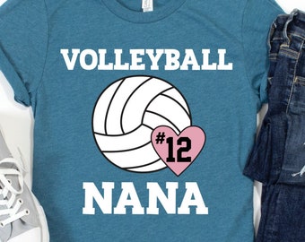 Camiseta de voleibol para abuela/Camiseta de voleibol para abuela/Camiseta de voleibol personalizada para el día del partido de voleibol