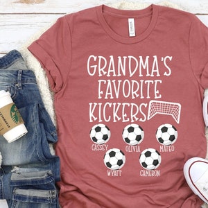 Soccer Grandma Shirt/ Cute Grandma Soccer Shirt/ Grandma's Favorite Kickers/ Personalized Grandma Soccer Shirt Gift