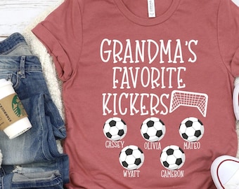 Camiseta de fútbol para abuela / Camiseta de fútbol para abuela adorable / Los jugadores favoritos de la abuela / Regalo personalizado de camiseta de fútbol para abuela