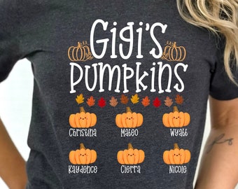 Koszulka Gigi Fall Pumpkin/ Niestandardowy jesienny prezent Gigi/ Dynie Gigi/ Słodka koszulka Pumpkin Gigi/ Jesienny prezent Gigi