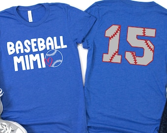 Baseball Mimi Shirt/ Custom Grandma Baseball Gift/ Baseball Mimi/ Cute Mimi Baseball Game Day Shirt Gift/ Baseball Player Number Shirt