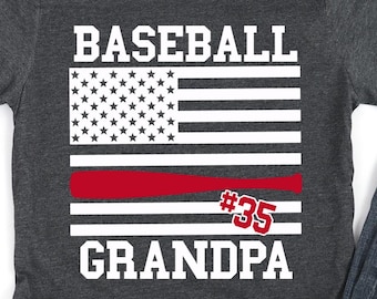 Cute Baseball Grandpa Shirt/ Customized Grandpa Baseball Gift/ Baseball Grandpa/ Personalized Grandpa Baseball Shirt/ Baseball Game Shirt