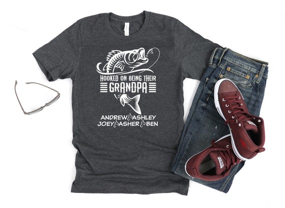 Personalized Fishing Grandpa Shirt/ Custom Grandkids Names - Etsy