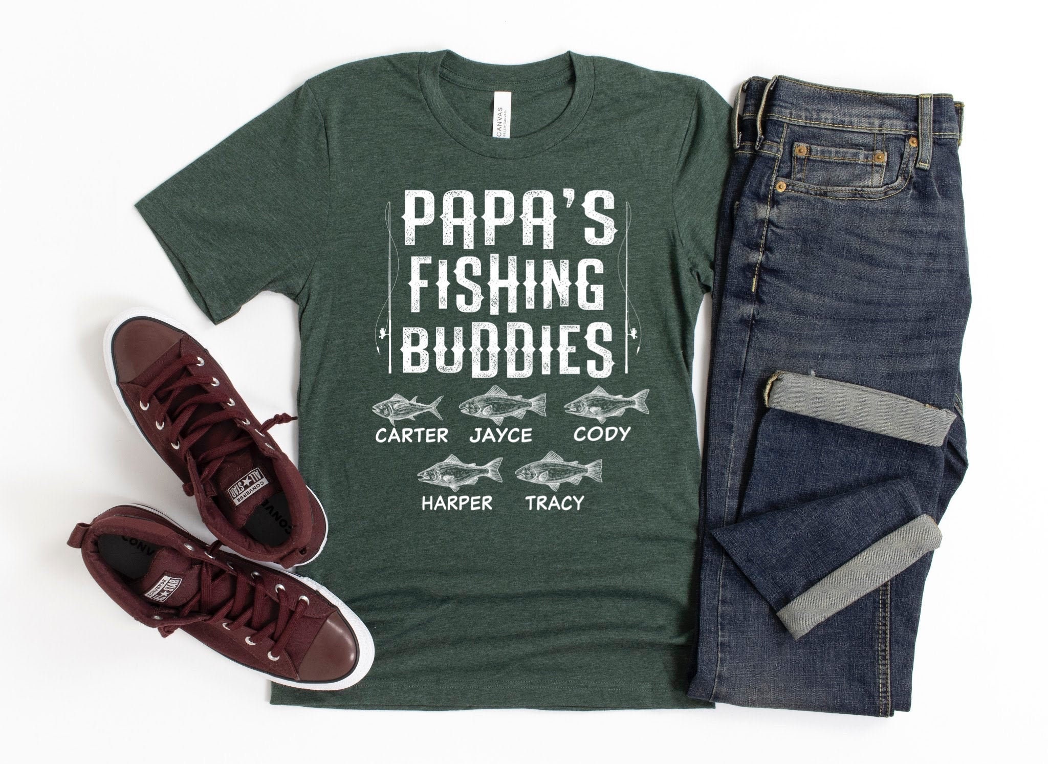 Custom Papa Fishing Shirt/ Cute 