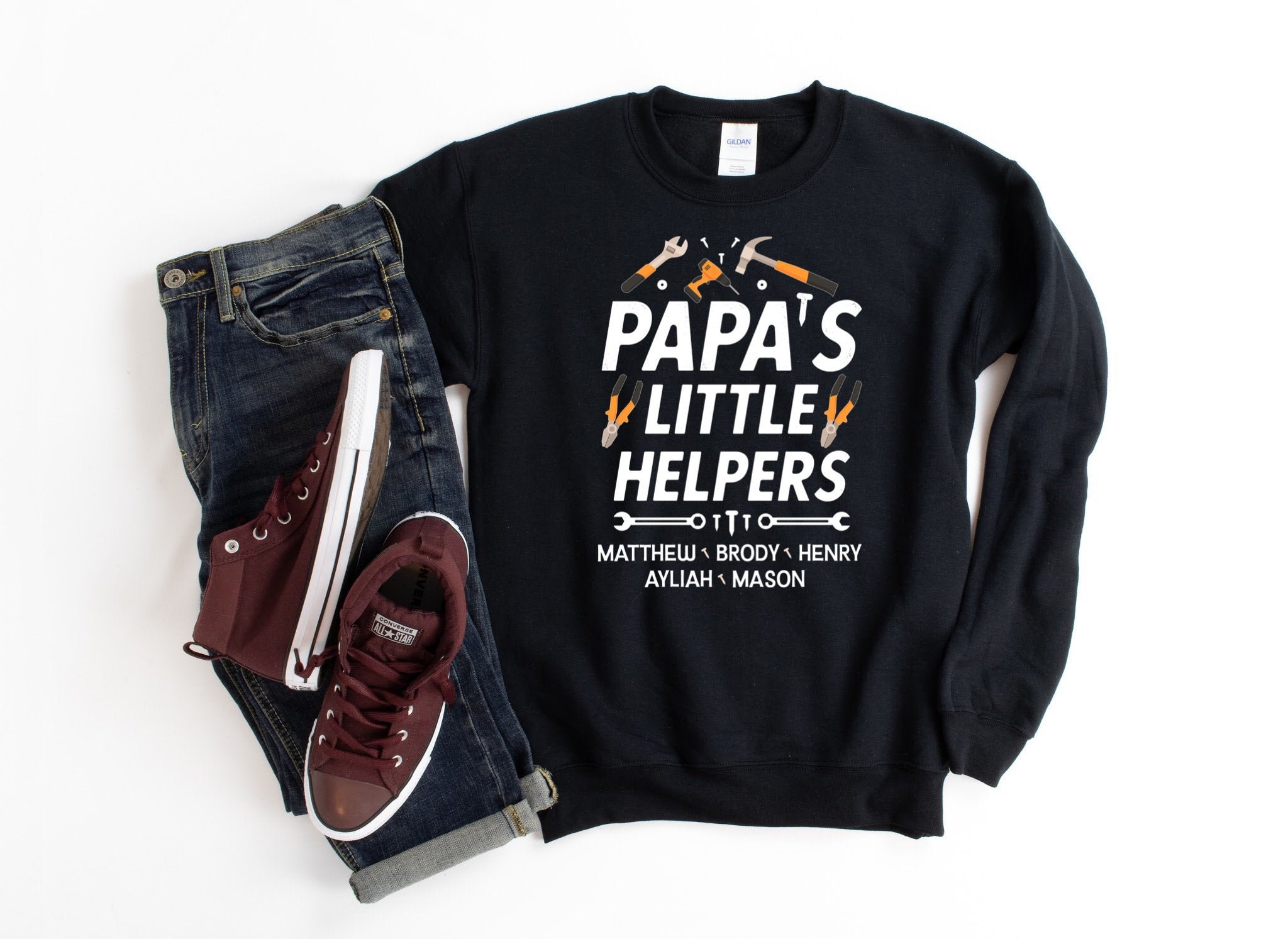 Papa Sweatshirt Gift/ Personalized 
