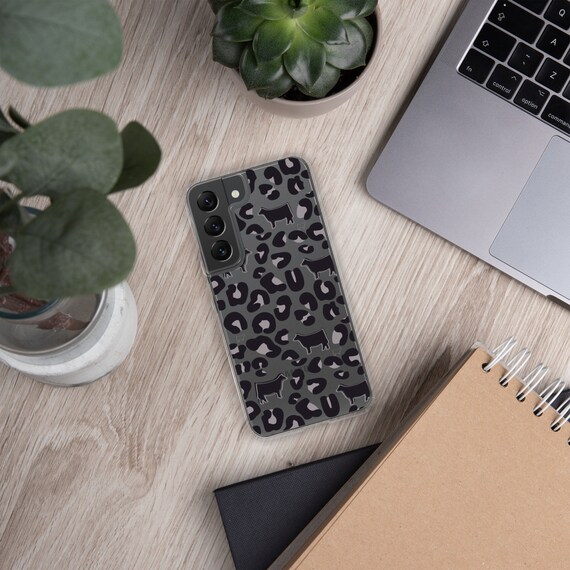 Leopard print and heifers, Samsung s22 Case Stock show, showing livestock, cattle, steer, gift, show mom