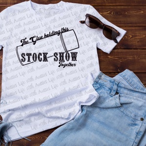 The Glue holding this Stock Show together Short-Sleeve Unisex T-Shirt, show mom, show dad, show cattle, goats, sheep, pigs
