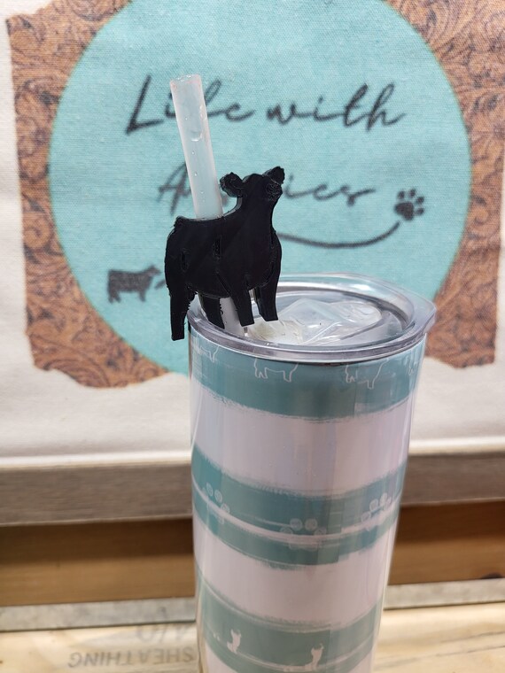 Black cow straw buddy, angus, Black, Heifer, steer, stock show, showing livestock, gift, show mom, show dad, show cattle