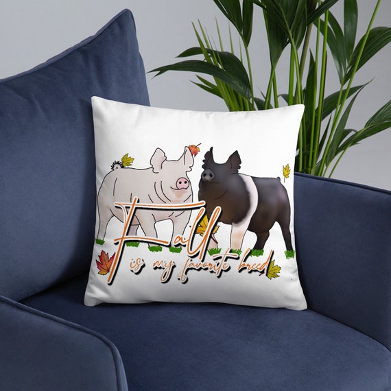 Pigs of fall, Basic Pillow, show pigs, stock show, showing livestock, fall decor, show mom, show dad, gift
