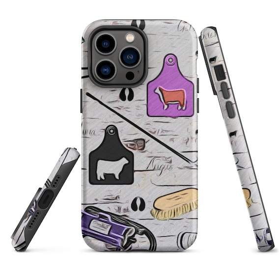 Show cattle Tough iPhone case, heifer, steer, showing livestock, stock show, show mom, show dad, gift
