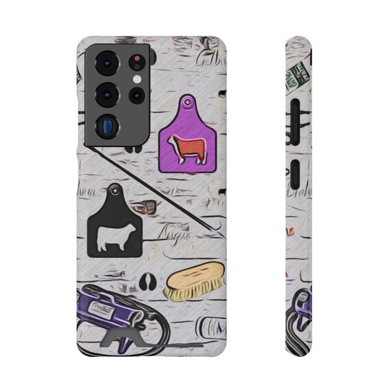 Show cattle Phone Case With Card Holder, showing livestock, cattle, heifer, steer,