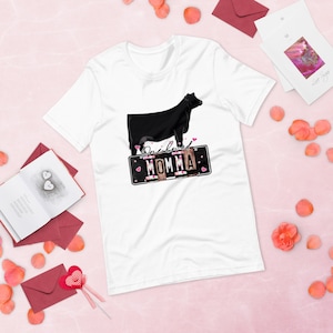 Une maman aimée, t-shirt unisexe, chemise de Saint-Valentin, bétail d’exposition, vache, maman d’exposition, papa d’exposition, cadeau, spectacle d’actions, bétail, bouvillon, génisse