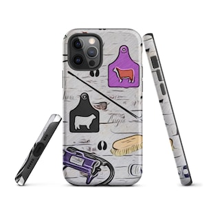 Show cattle Tough iPhone case, heifer, steer, showing livestock, stock show, show mom, show dad, gift