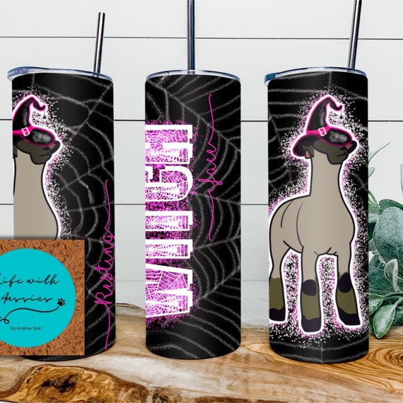 Resting Witch Face 20 oz tumbler or 4 in 1 can/bottle cooler tumbler combo, showing, stock show, steer, heifer, cattle, show dad, pig, sheep