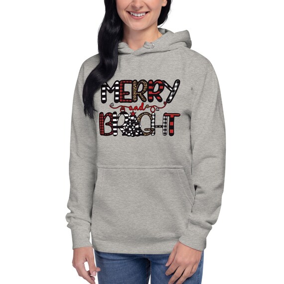 Merry and bright, unisex hoodie, show pigs, showing livestock, Gilt, barrow, show, stock show, Christmas mugs, show mom, show dad