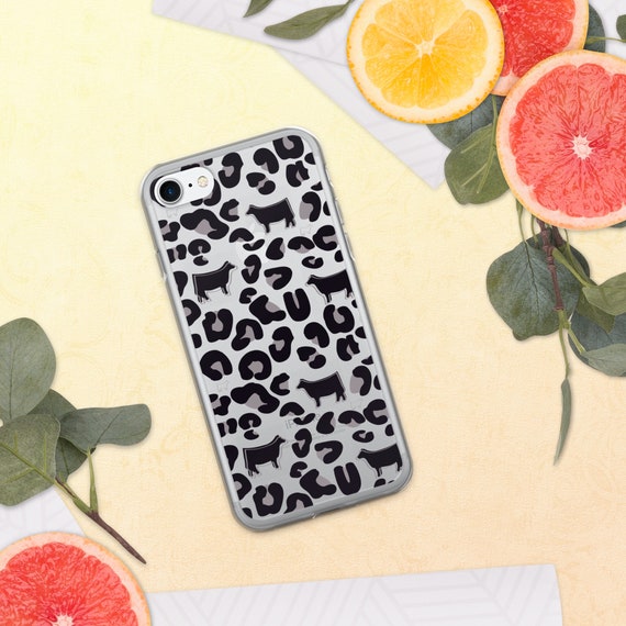 Show heifer Leopard print iPhone Case, show mom, stock show, show cattle, steer, heifer, gift for her