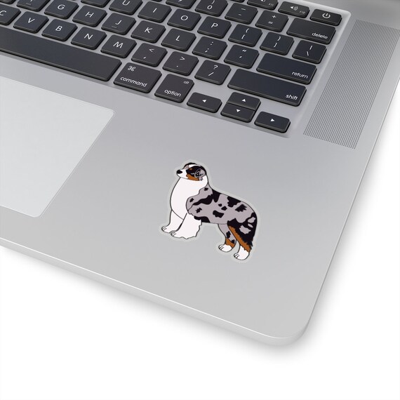 Australian Shepherd Blue Merle Kiss-Cut Stickers, Aussie, wigglebutt, Red merle, Red tri, Black tri
