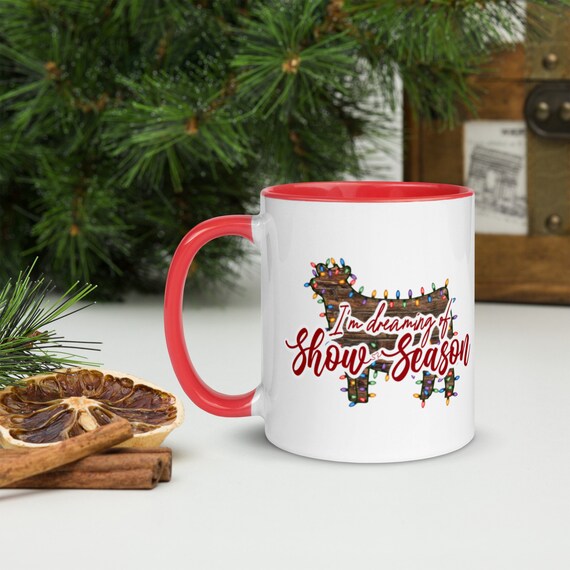 I'm dreaming of Show Season, show cattle, heifer, steer, showing livestock, stock show, show mom, christmas gift, show dad, Mug