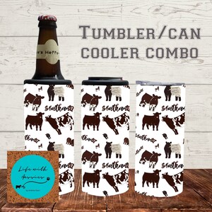 Super Shorthorn, Water bottle, 20 oz tumbler or 4 in 1 can/bottle cooler tumbler combo, showing, stock show, steer, heifer, cattle, gift